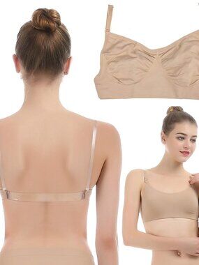 iMucci Professional Beige Clear Back Bra NO Sponge Backless Bra